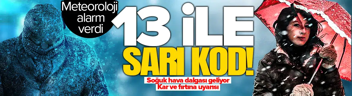Meteoroloji’den 13 ile 'sarı kod' alarmı: Kar ve fırtına kapıda!