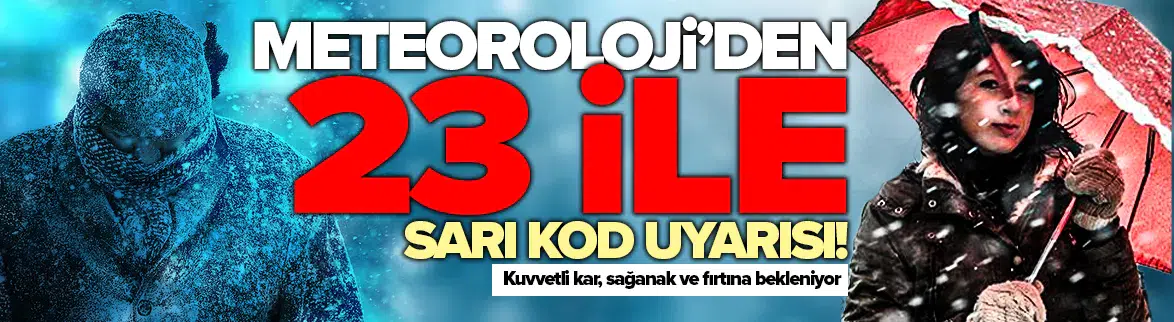 Sarı kod alarmı verildi: Meteoroloji'den 23 il için kritik kar ve fırtına uyarısı!