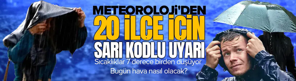 Meteoroloji'den 20 il için sarı kodlu uyarı