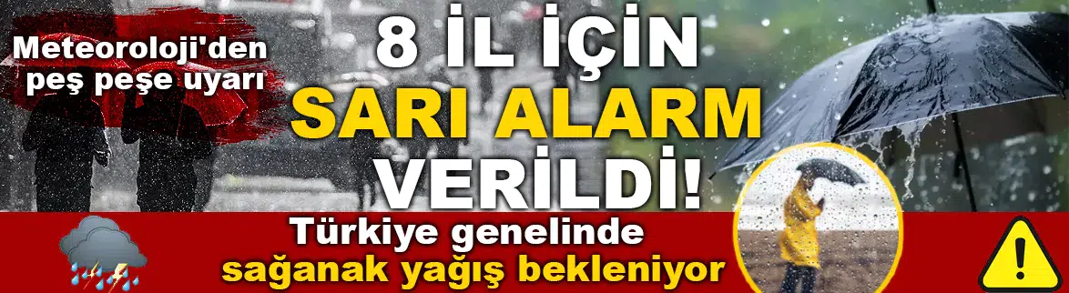 MGM'den 8 il için sarı alarm