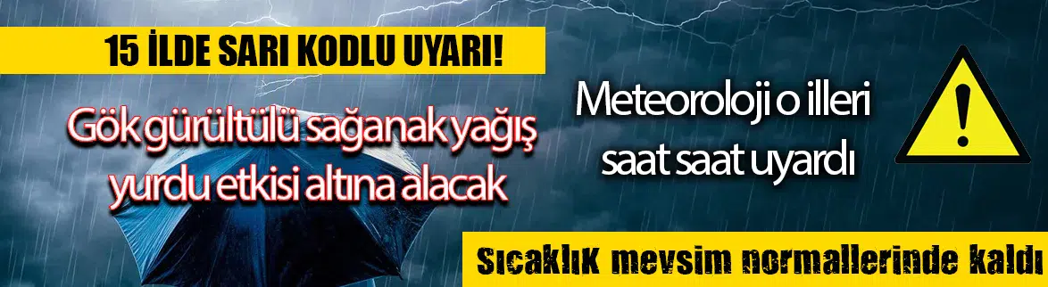 Sağanak ve gök gürültülü yağış dalgası geliyor !
