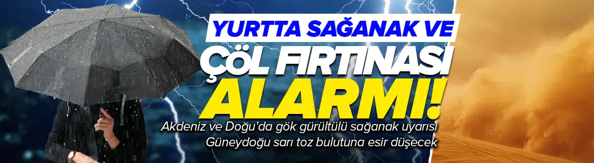 Sağanak, fırtına ve toz taşınımı bir arada geliyor