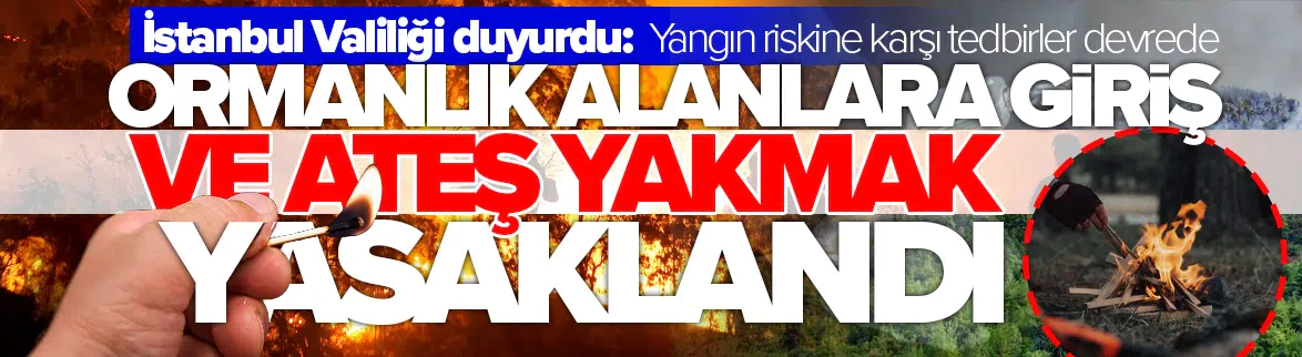 İstanbul Valiliği duyurdu : Ormanlık alanlara giriş ve ateş yakmak yasaklandı