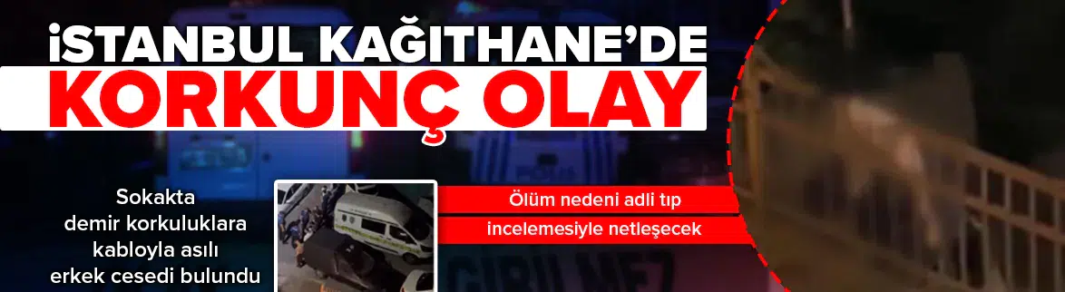 Demir korkuluklara kabloyla asılı erkek cesedi bulundu