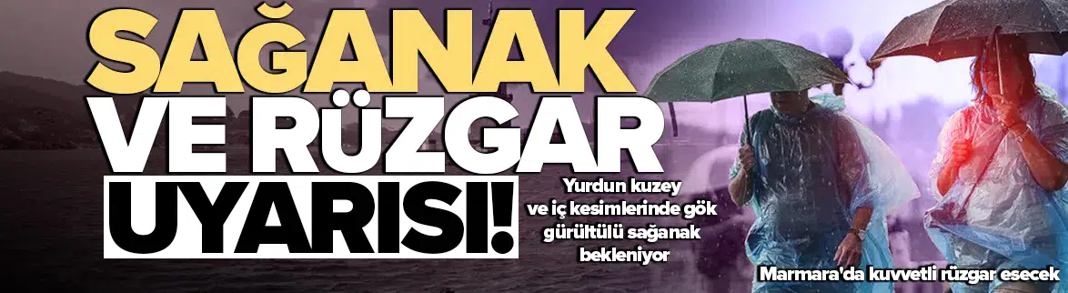 Meteoroloji alarm verdi : Sağanak geliyor, kuvvetli rüzgara dikkat !