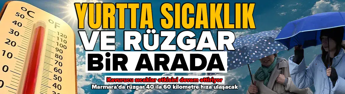 Yurtta sıcaklık yükseldi, kuvvetli rüzgar etkisini artırdı
