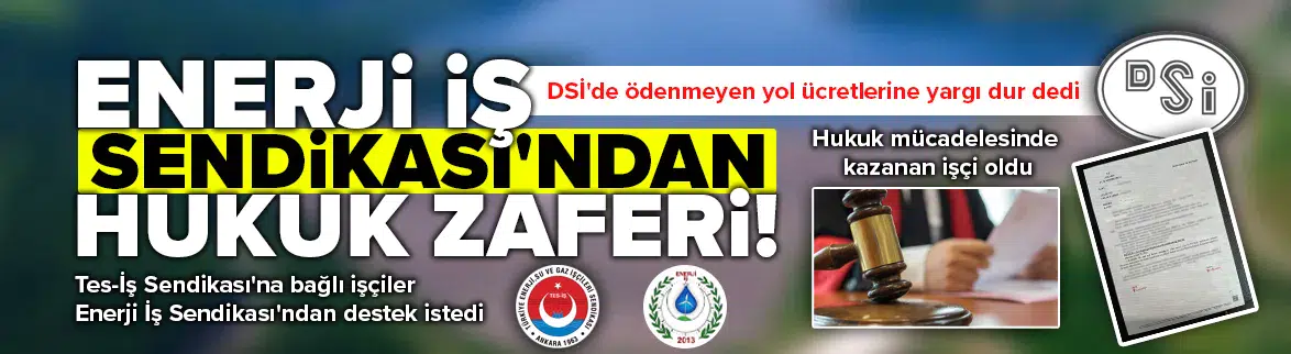 Enerji İşçileri Sendikası'ndan DSİ’de hukuk zaferi!