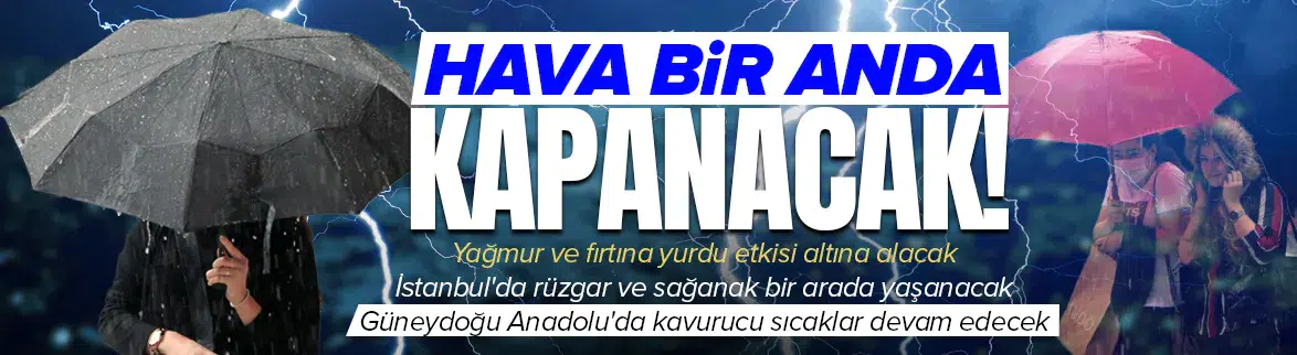 Meteoroloji çok sayıda ilde sel ve fırtına uyarısı yaptı