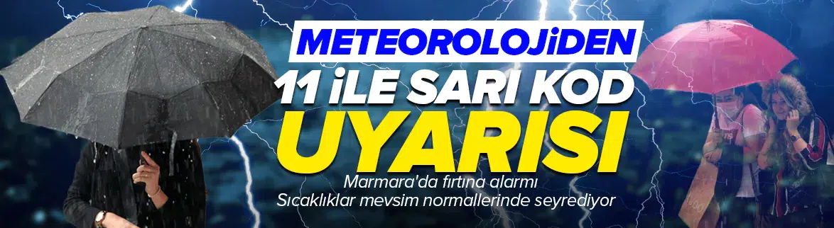 Meteoroloji'den 11 il için 'sarı kodlu' uyarı