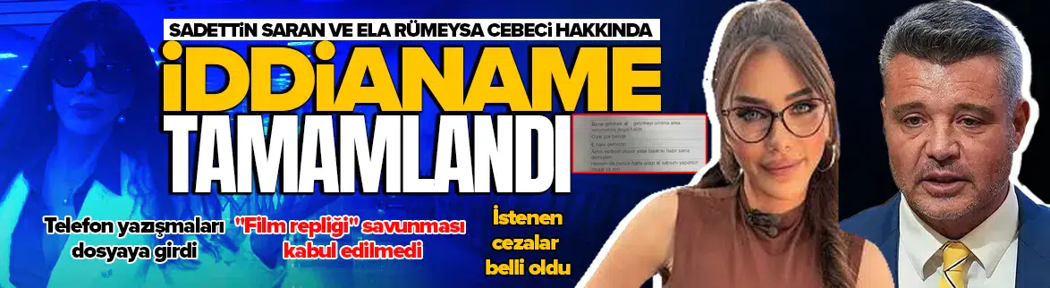 Sadettin Saran ve Ela Rümeysa Cebeci hakkında iddianame hazır