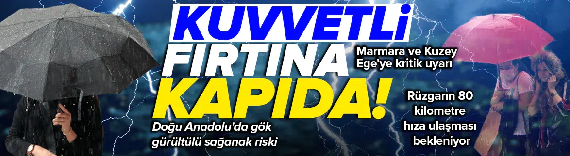 Meteoroloji'den kritik uyarı : Marmara ve Ege'de fırtına bekleniyor