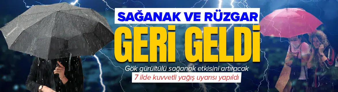 Meteoroloji uyardı : Sağanak ve kuvvetli rüzgar kapıda