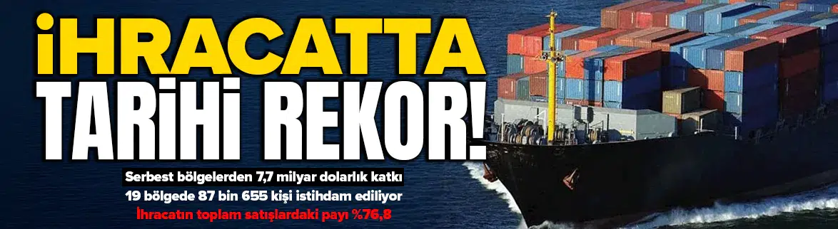 Serbest bölgelerden tarihi ihracat rekoru ! 7 ayda 7,7 milyar dolara ulaştı