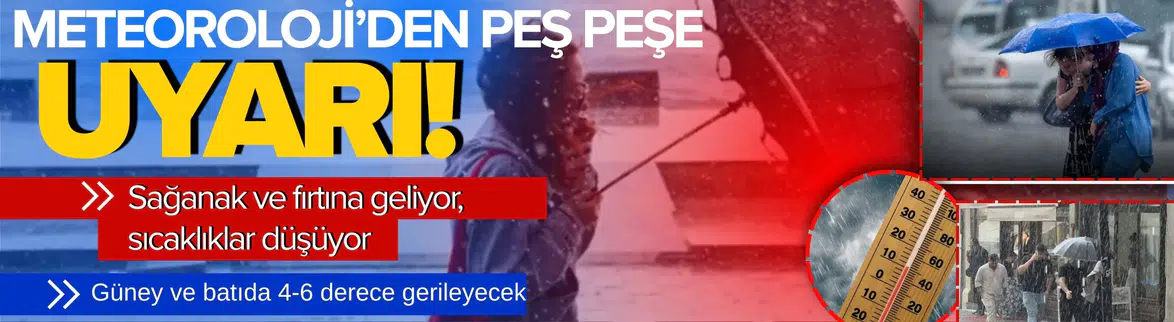 Meteoroloji'den Sağanak ve Fırtına Uyarısı: Sıcaklıklar Hızla Düşüyor