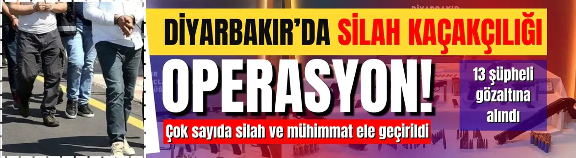 Diyarbakır'da silah kaçakçılığı operasyonu: 13 şüpheli yakalandı