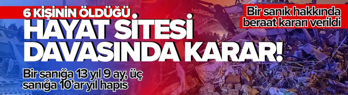 Malatya'da Hayat Sitesi Davasında Karar Açıklandı