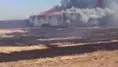 Şanlıurfa Ceylanpınar'da sondaj aracı ve işçi karavanı yandı : 3 yaralı