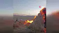 Erzurum Tekman'da çok sayıda ot balyası yandı