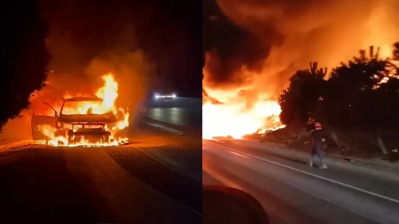 Bursa'da korku dolu anlar: Araç yandı, alevler ormana sıçradı!
