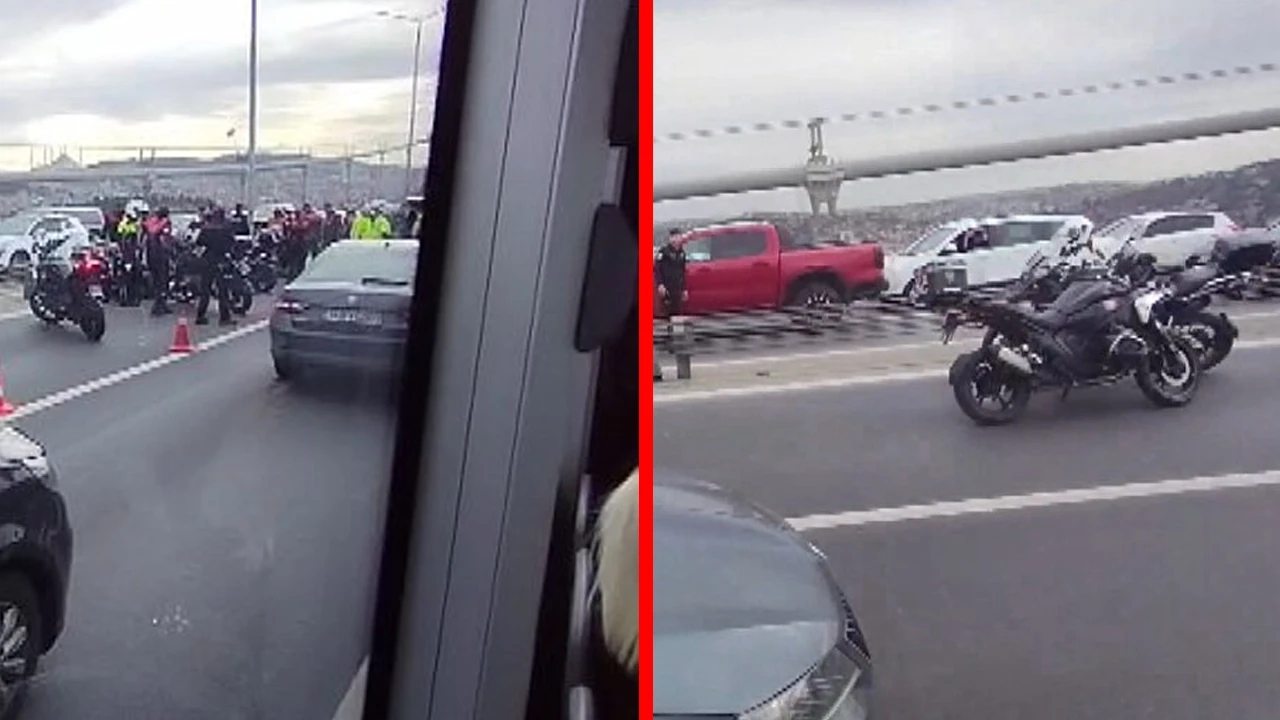 15 Temmuz Şehitler Köprüsü'nde kaza: 2 polis yaralandı