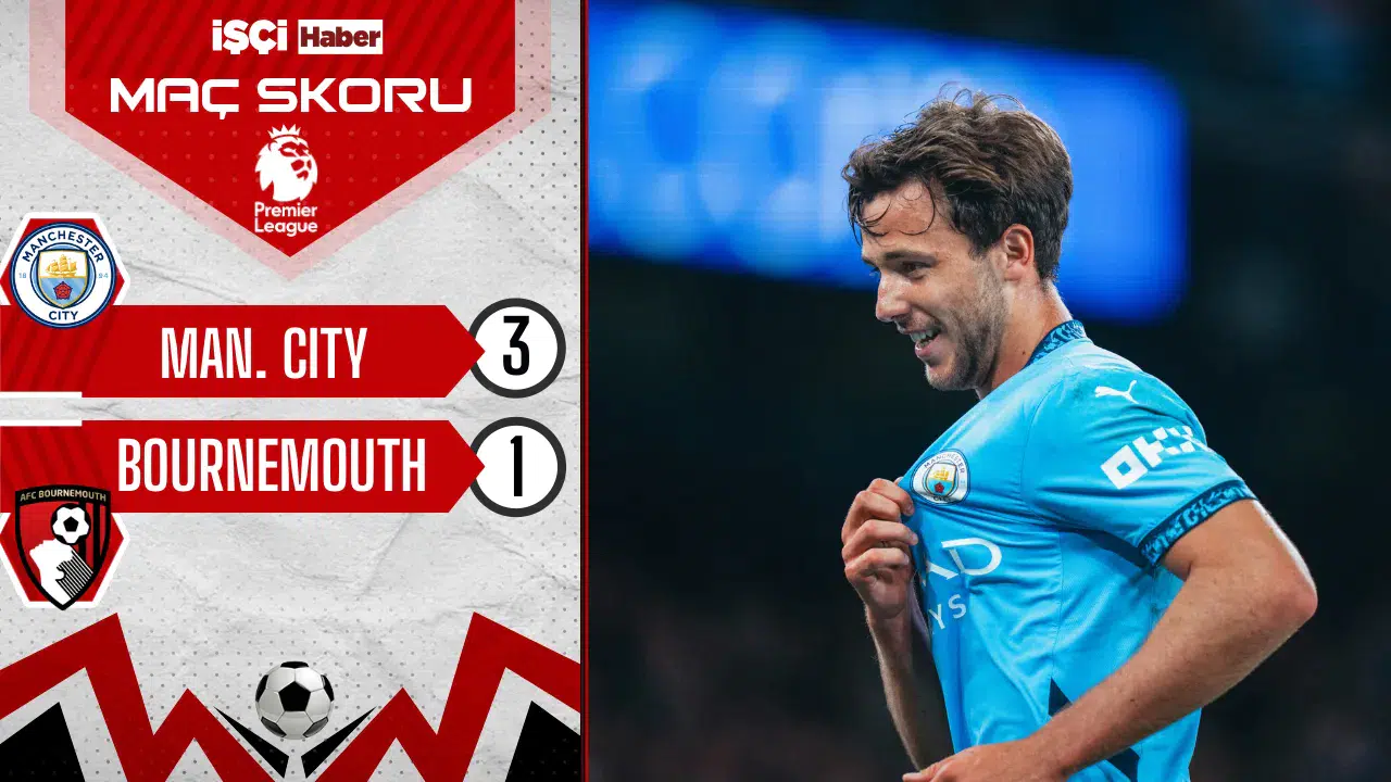 Manchester City, Bournemouth karşısında 3 puanı 3 golle aldı