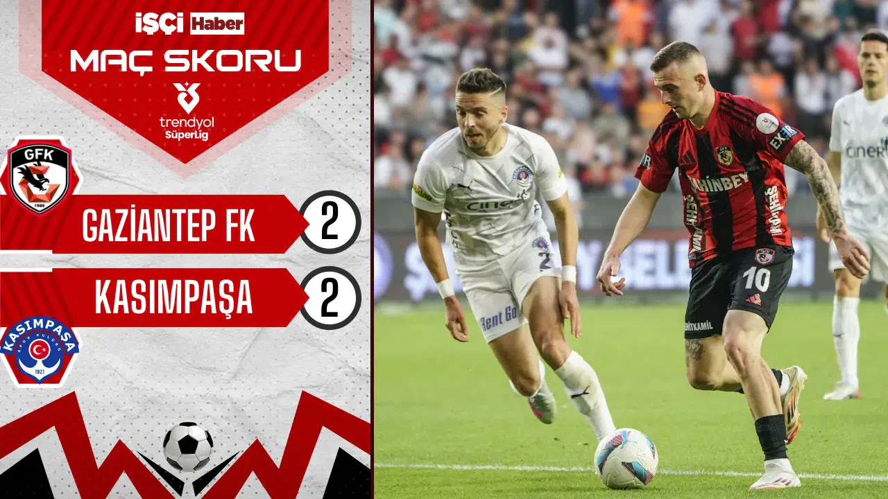 Gaziantep FK ve Kasımpaşa, 2-2 berabere kaldı! Puanlar paylaşıldı