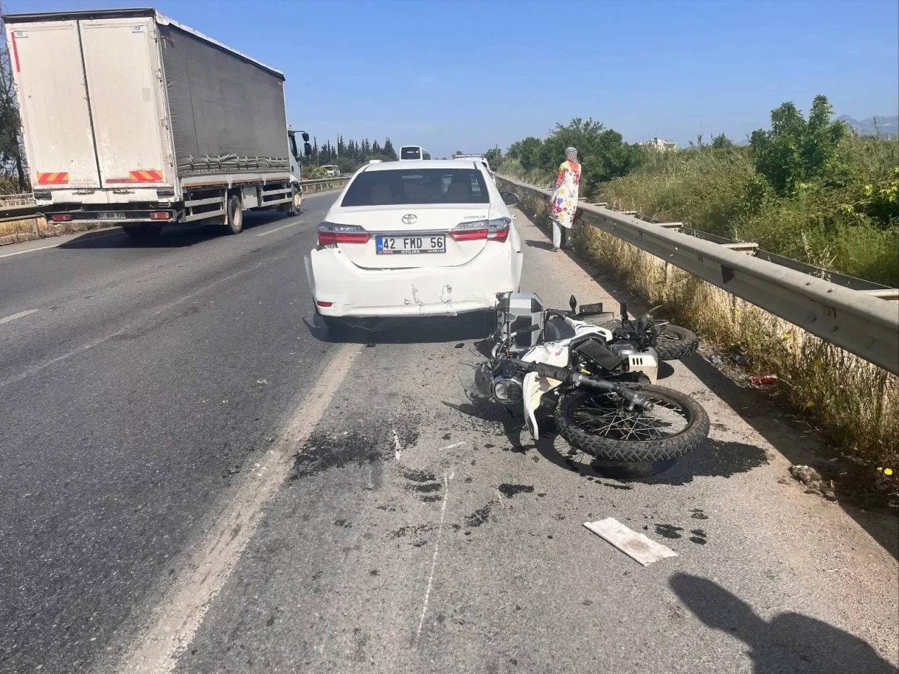 Manavgat’ta feci kaza: Motosiklet sürücüsü hayatını kaybetti