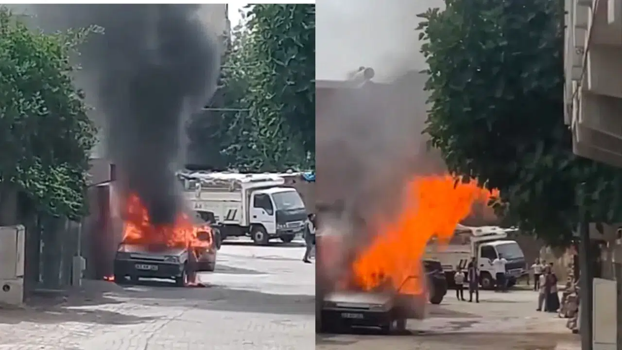 Şanlıurfa'da yanan otomobil küle döndü!