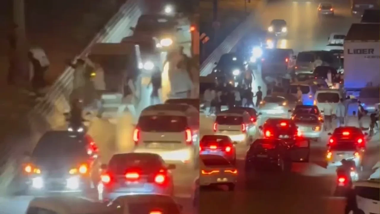 Asker konvoyunda kavga! O anlar kamerada