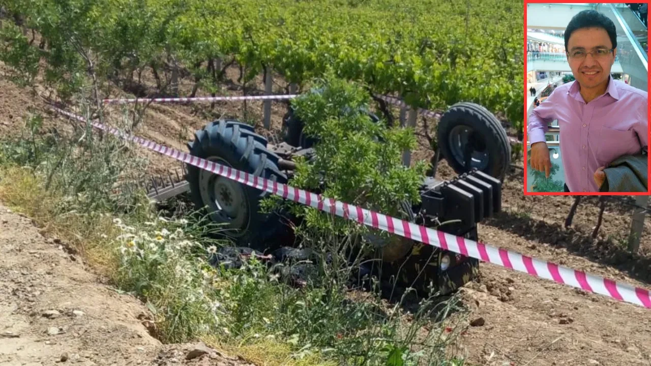 Denizli'de üzüm bağlarında dalan traktör devrildi: Aracın altında ezilen sürücü öldü!