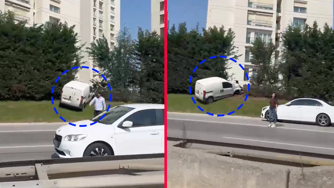 İstanbul Sancaktepe’de korkutan kaza: Araç yoldan çıktı