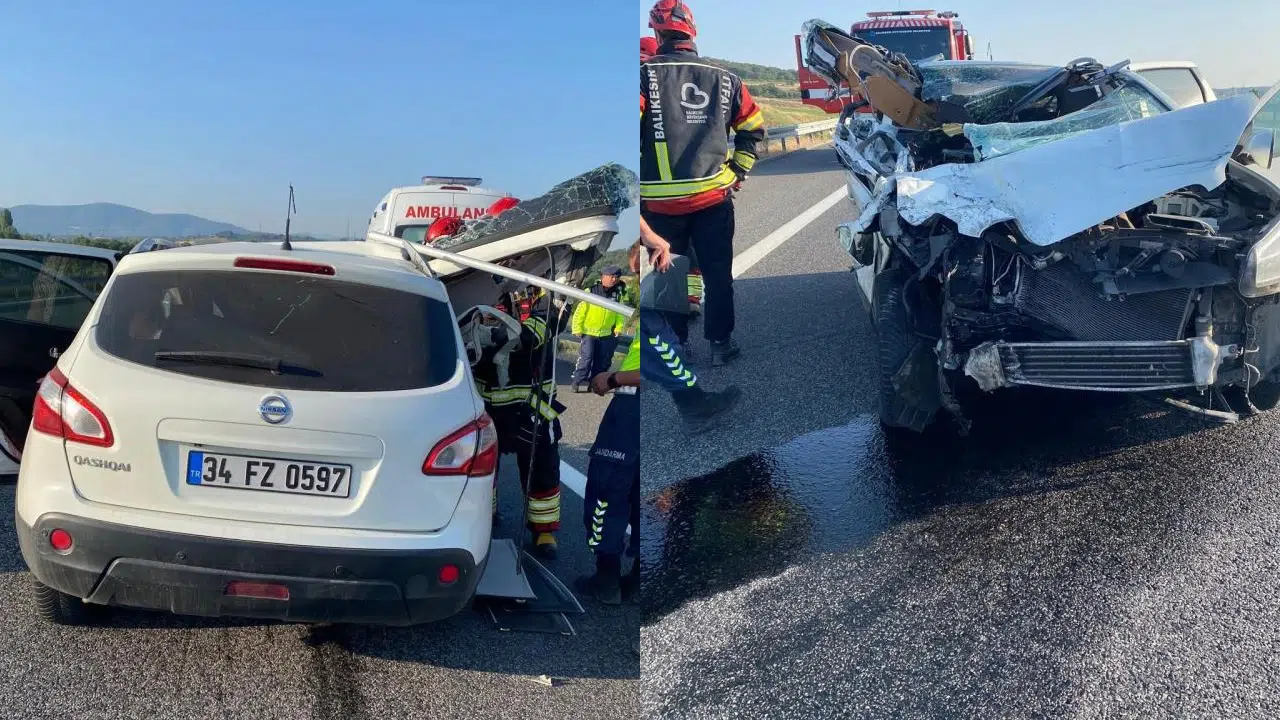 Balıkesir'de feci kaza: Otomobil tıra çarptı! 2 ölü, 2 yaralı