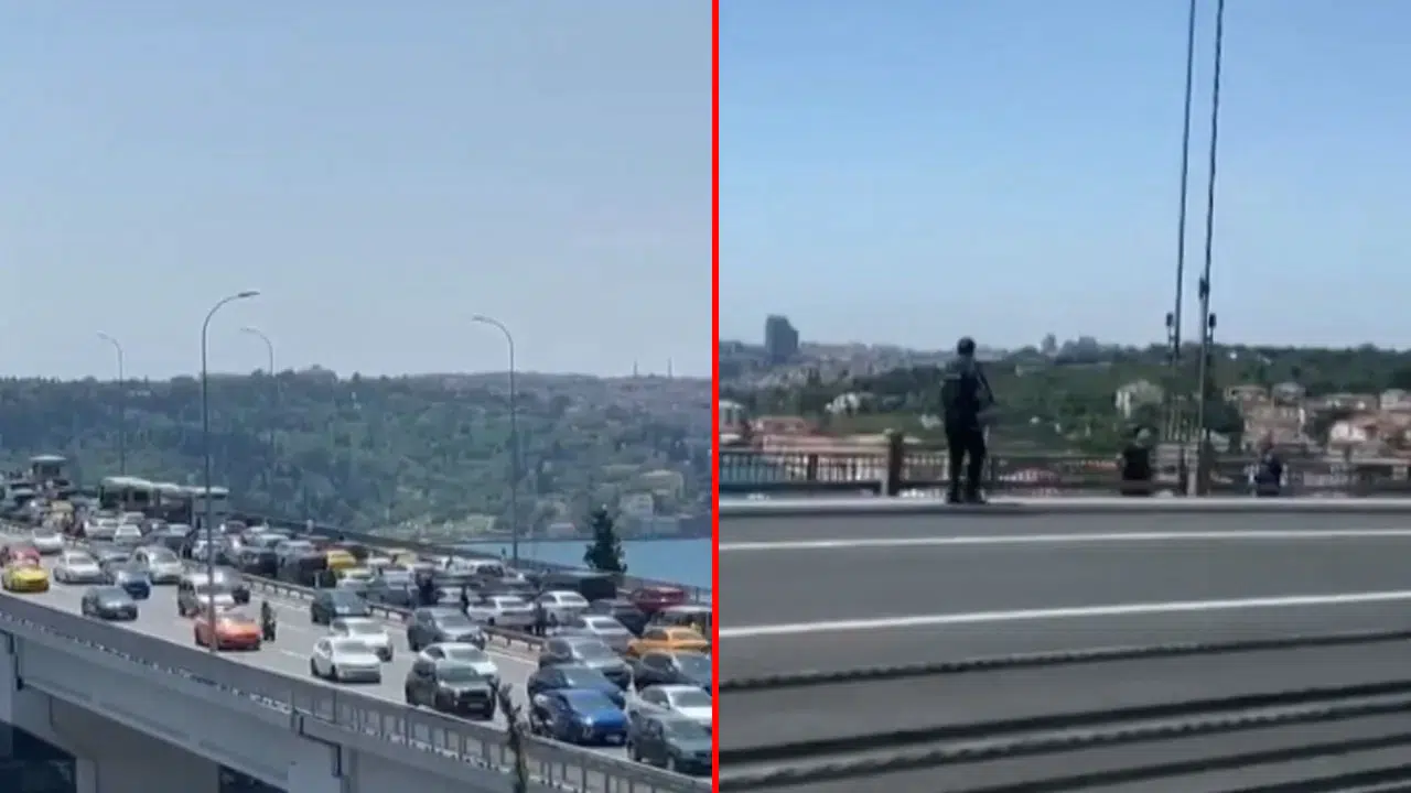 İstanbul’da gerilim dolu anlar: Elinde silahla köprüye çıktı!