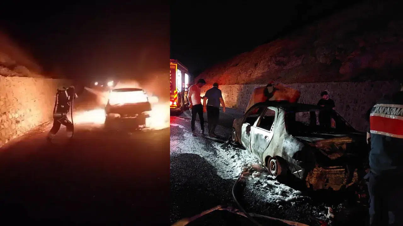 Kazdağları'nda feci yangın: Seyir halindeki araç alev aldı