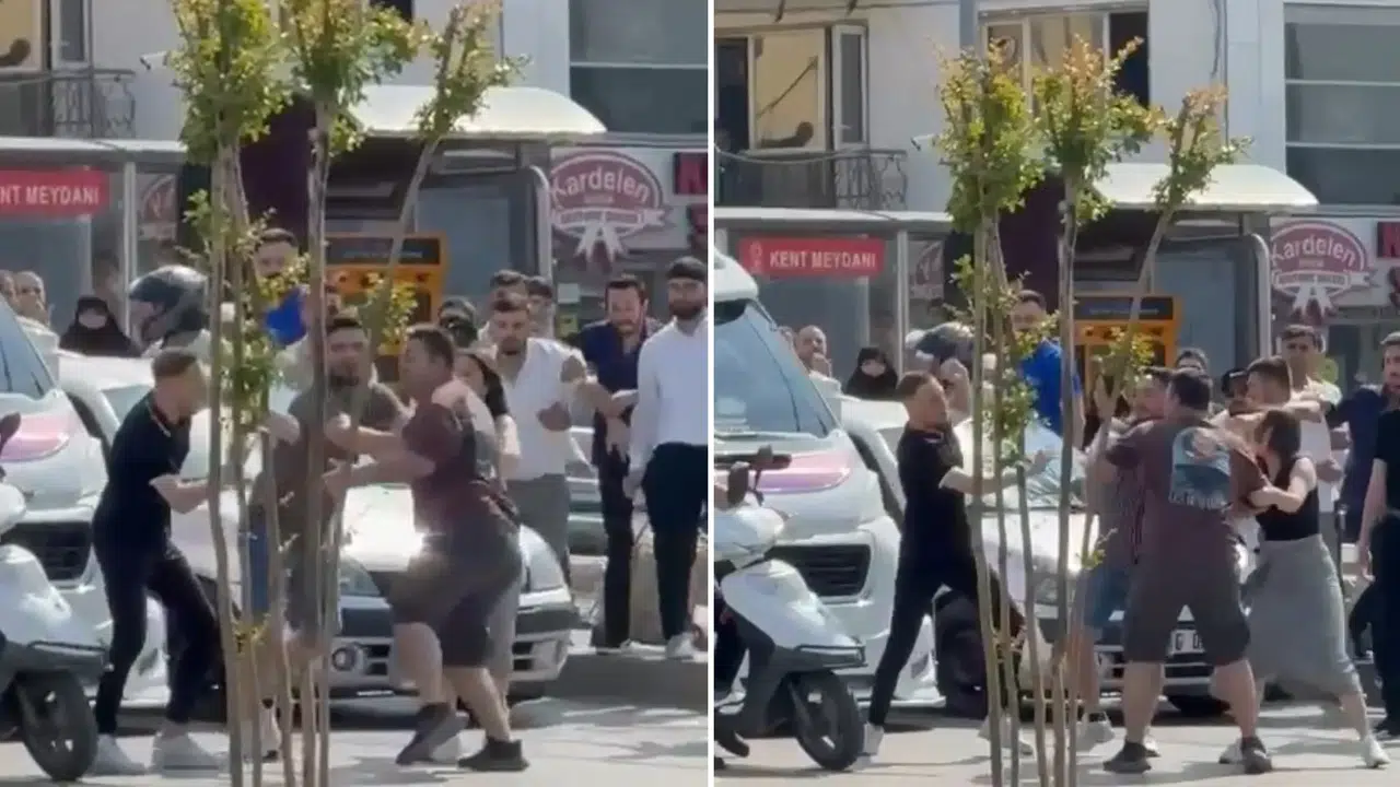 Bursa Kent Meydanı'nda şok görüntüler: Trafik kavgası boks maçına döndü