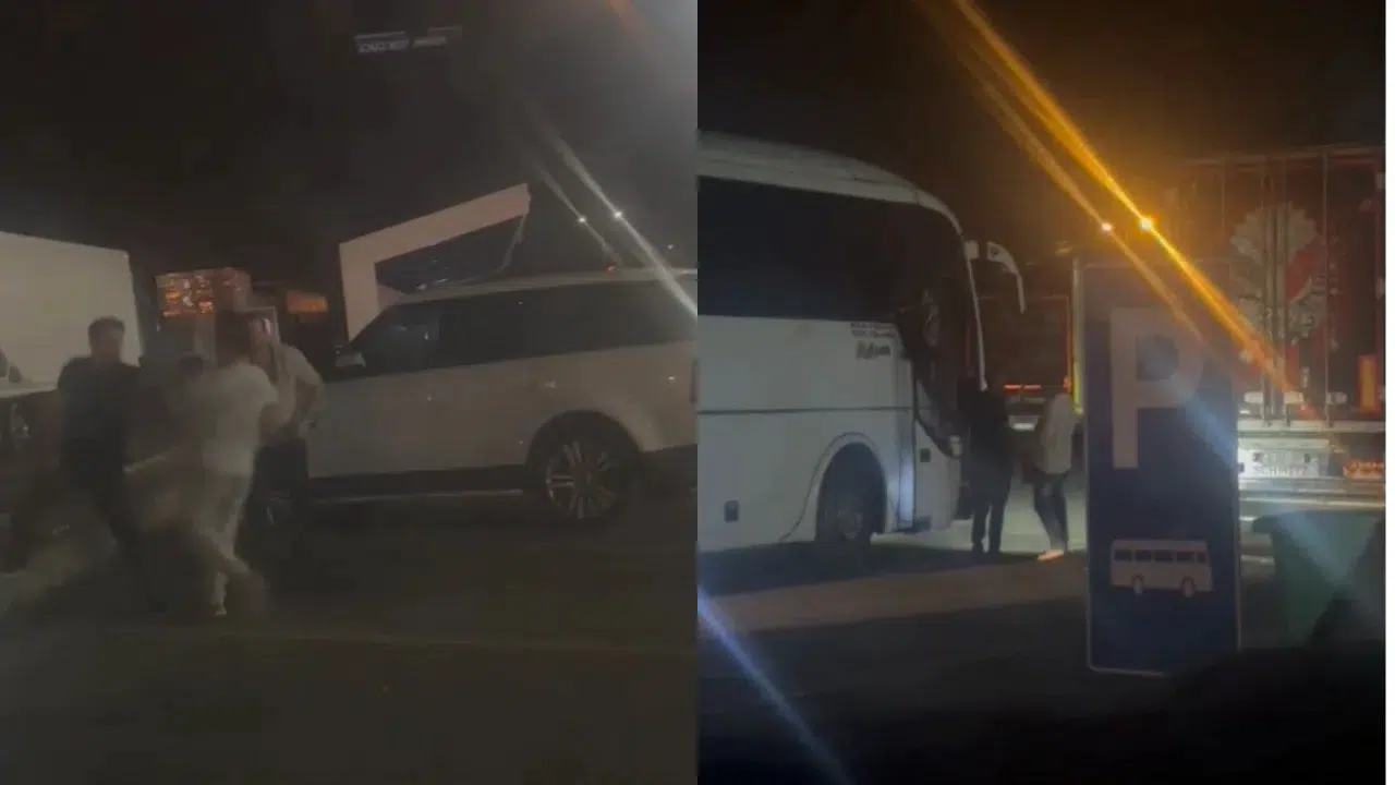 Pendik'te dinlenme tesisinde yumruklu kavga: Darp edip yolcu otobüsünden attılar!