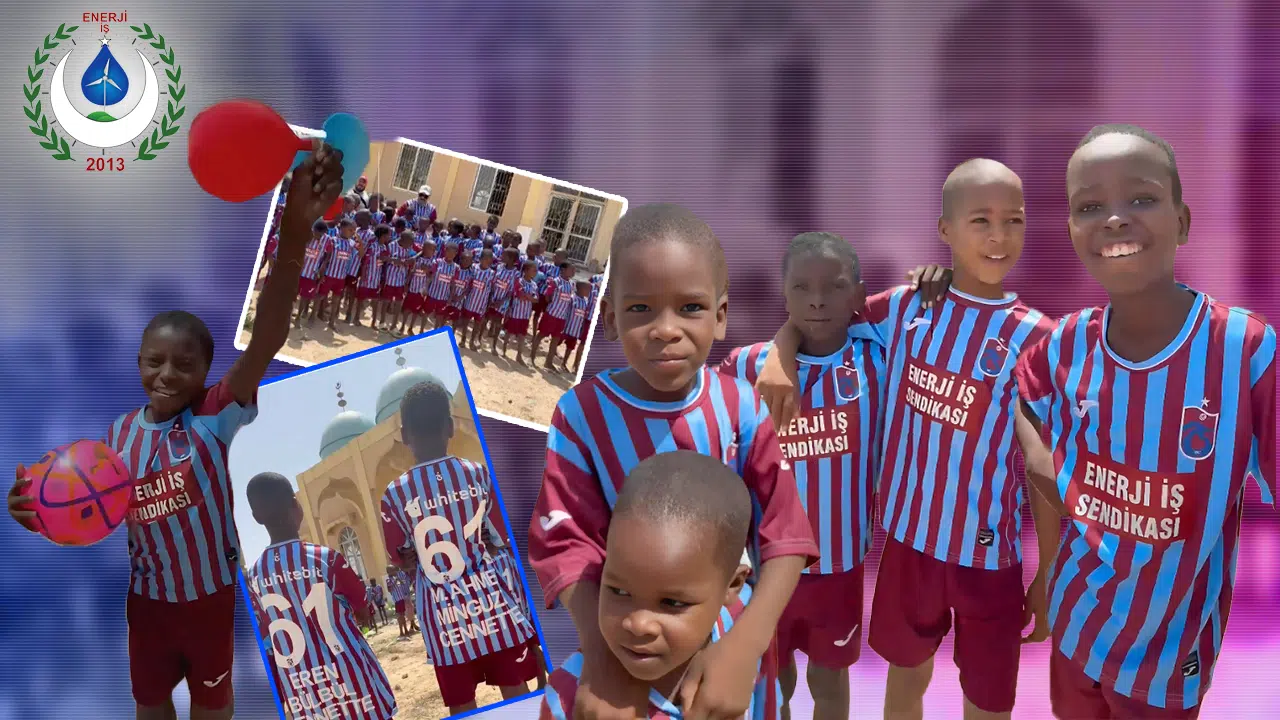 Enerji İşçileri Sendikası’ndan Çad’taki yetim çocuklara bayram hediyesi: Trabzonspor formasıyla yüzleri güldürdü!