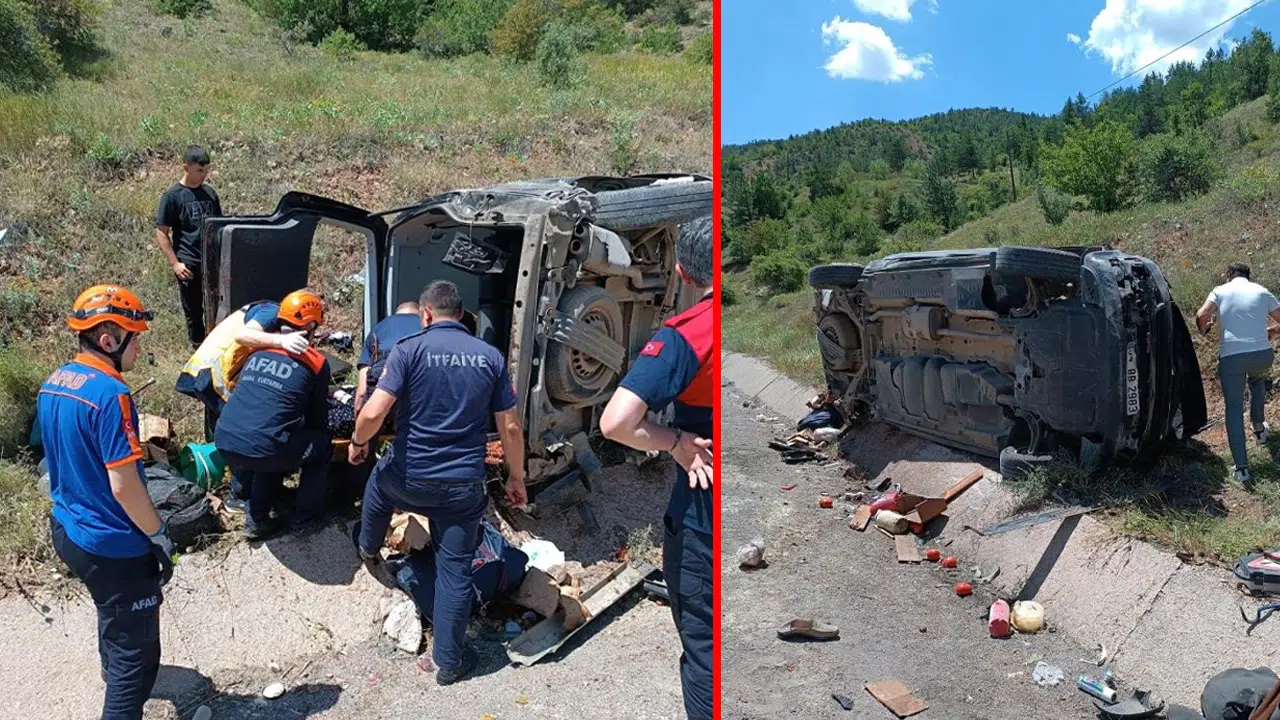 Gümüşhane'de takla atan araç parçalandı: 3 kişi ölümden döndü