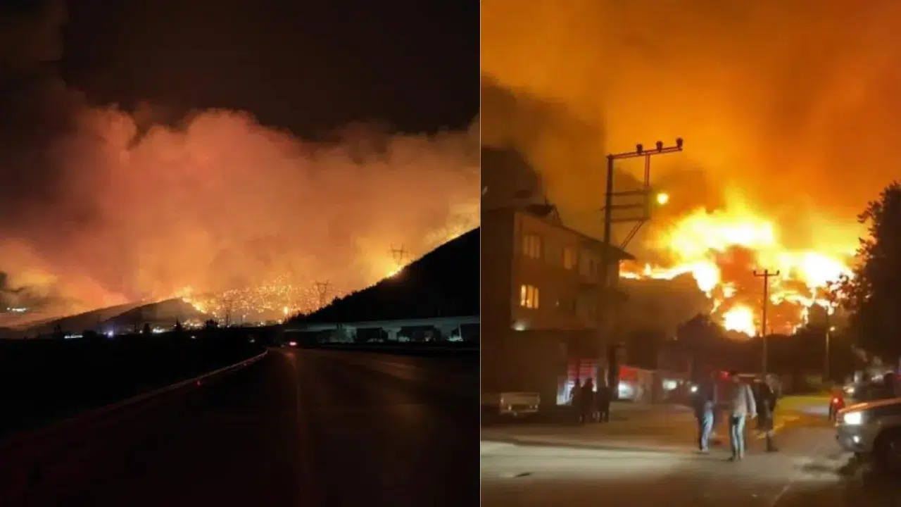 Bursa-Ankara otobanı, yangın sebebiyle trafiğe kapatıldı