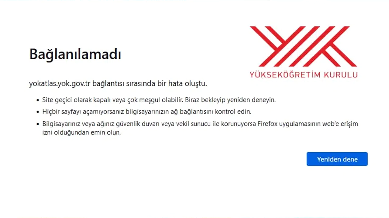 YÖK Atlas sitesi çöktü mü, neden açılmıyor? 19 Temmuz YÖK Atlas sorunu