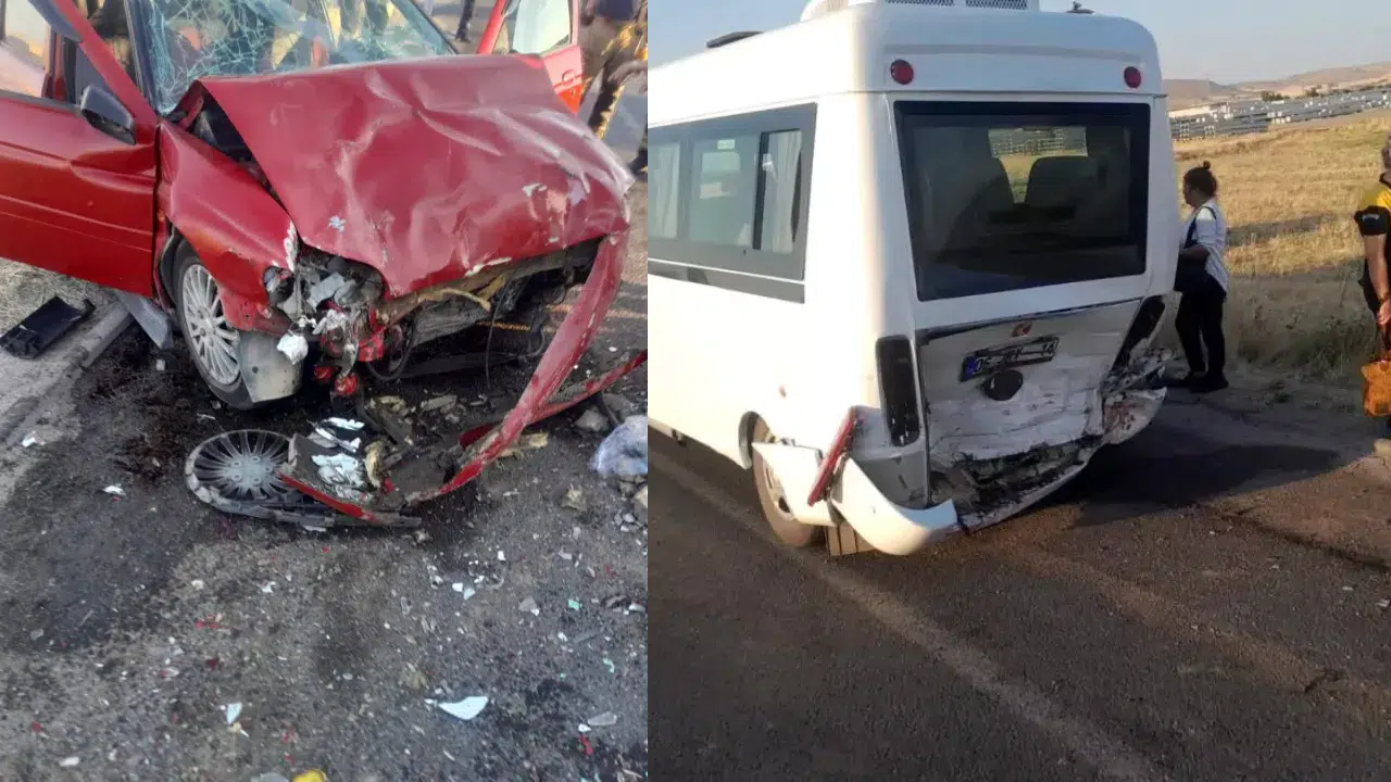 Ankara'da feci kaza! Otomobil, işçi servisine çarptı: 1 ölü, 12 yaralı!