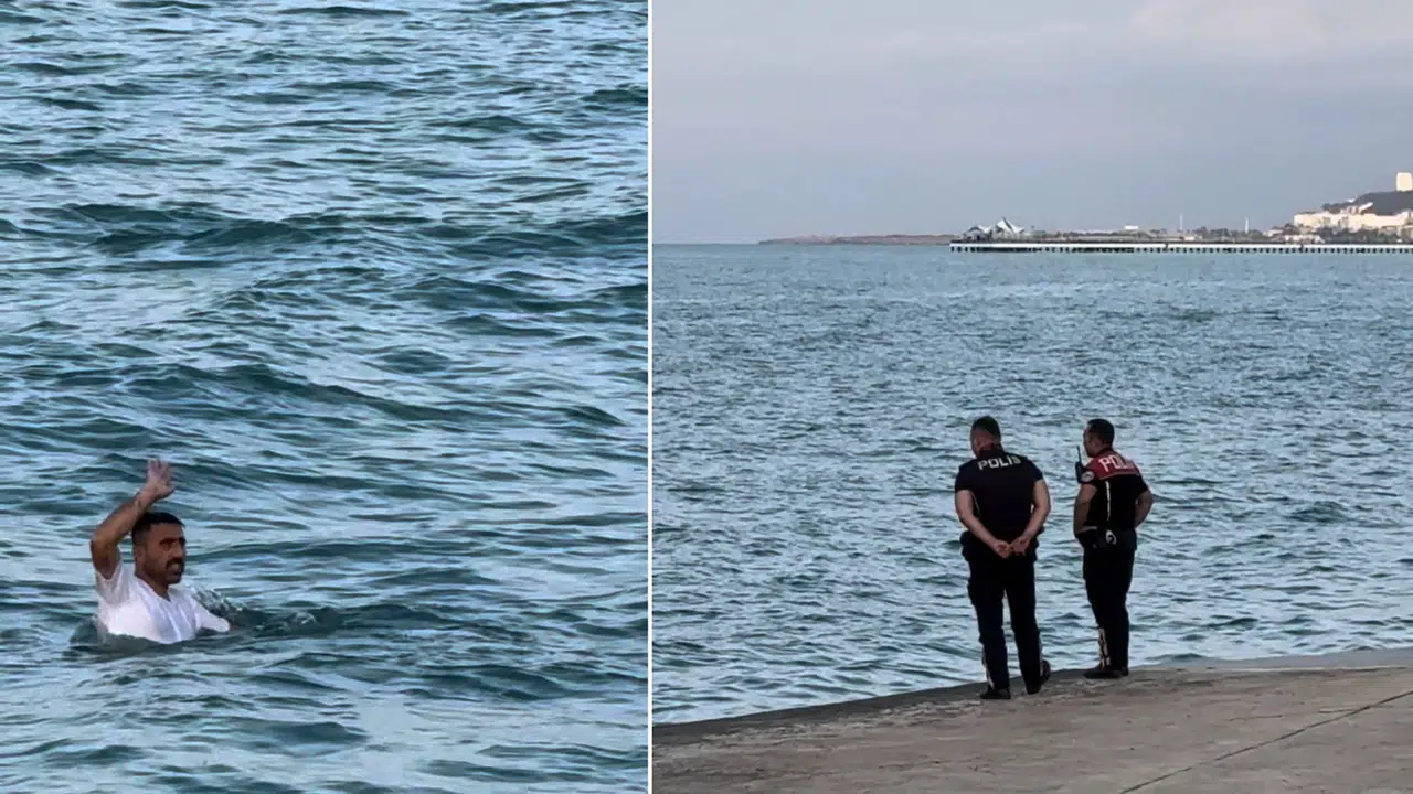 Samsun sahilinde film gibi anlar: Polisten kaçan şahıs denize atladı!