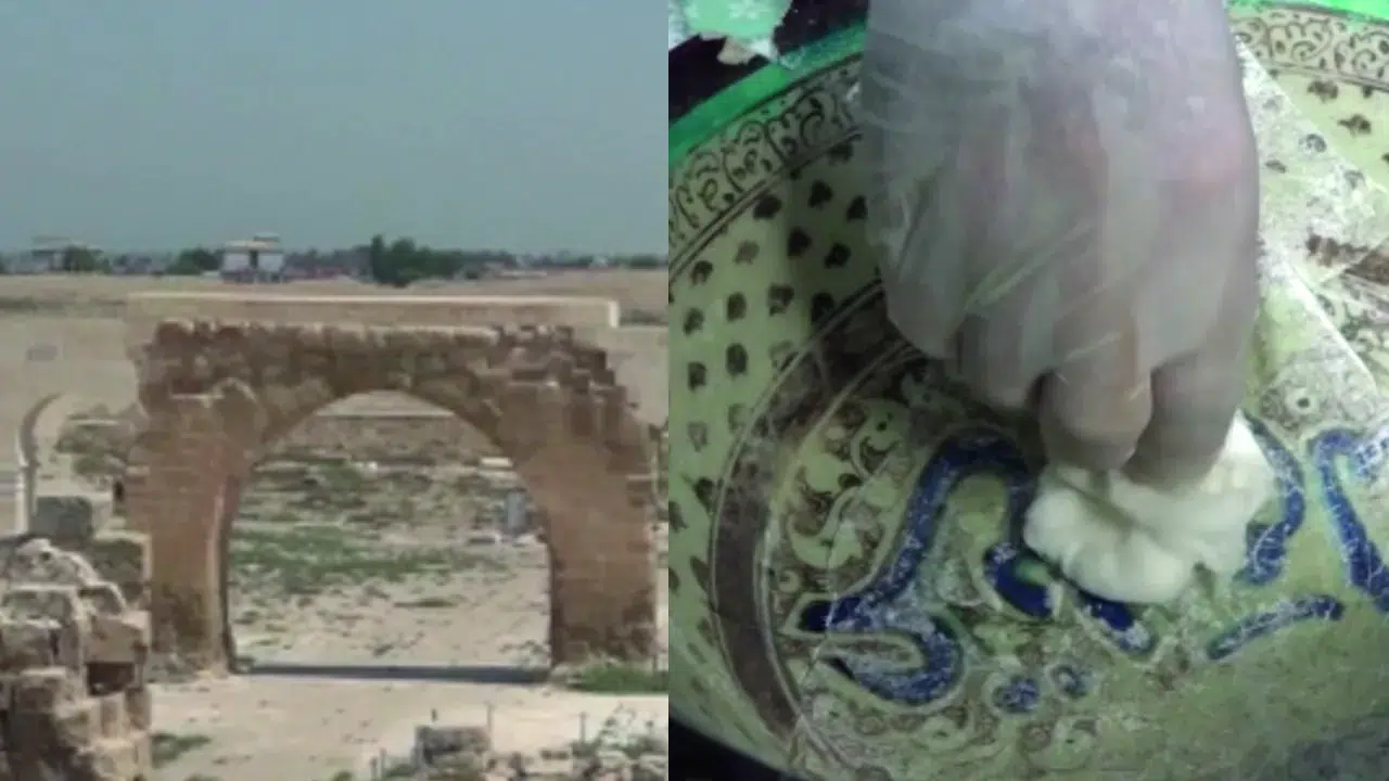 Harran'da 900 yıllık seramik tören kabı gün yüzüne çıkartıldı
