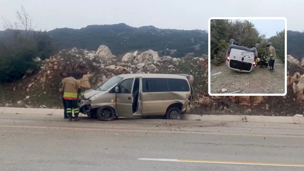 Hatay'da trafik kazası: Araç zeytinliğe uçtu, 6 kişi yaralandı