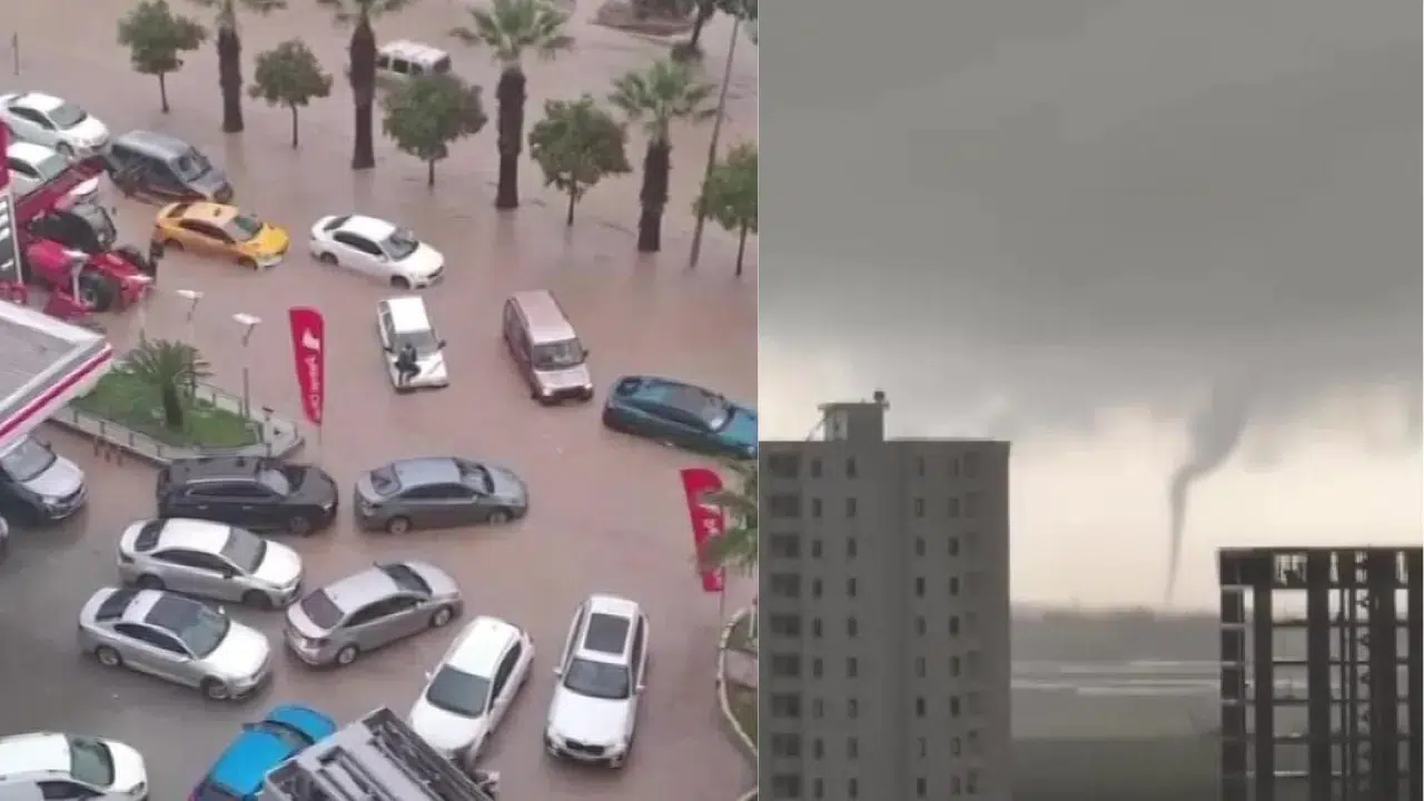 Adana'da yağmur etkisi : Araçlar yolda mahsur kaldı