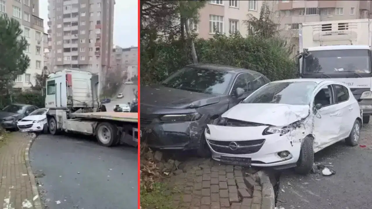 Başakşehir'de freni boşan tır 5 aracı biçti!