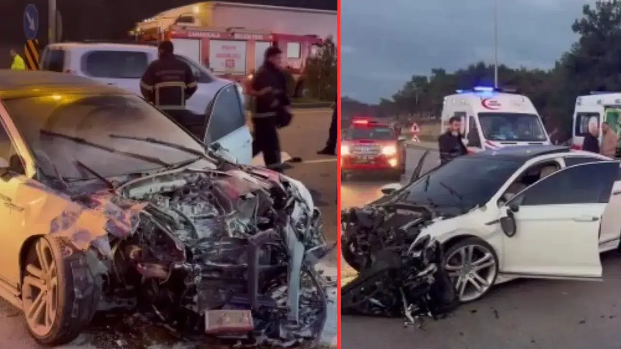 Çanakkale'de otomobiller çarpıştı : 2'si ağır 5 yaralı