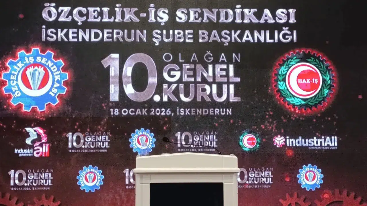 Özçelik-İş İskenderun Kongresi'nde arbede: Muhaliflere kürsü yasaklandı!