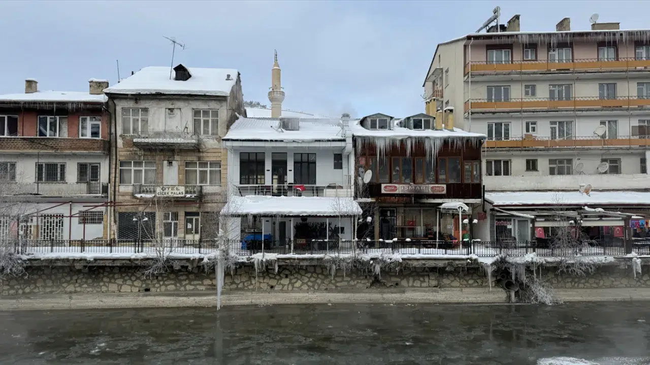 Bayburt'ta etkili olan soğuk hava kent yaşamını olumsuz etkiledi
