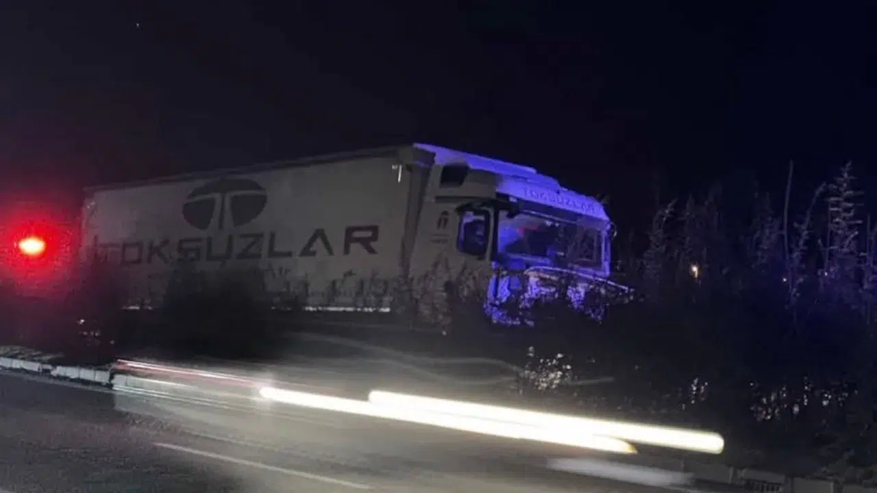 Giresun'da tır, refüjdeki direğe çarptı: Sürücü hayatını kaybetti